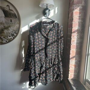 Zara Black and Floral Dress